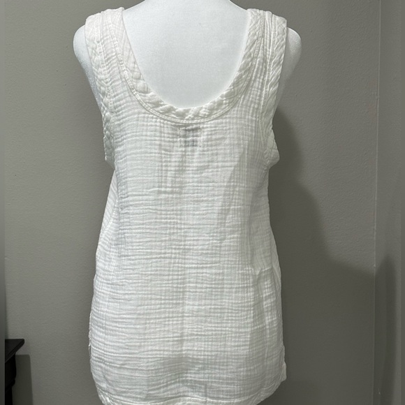 Faherty Dream Cotton Gauze Scoop Tank White Size XS NWOT - Picture 3 of 6